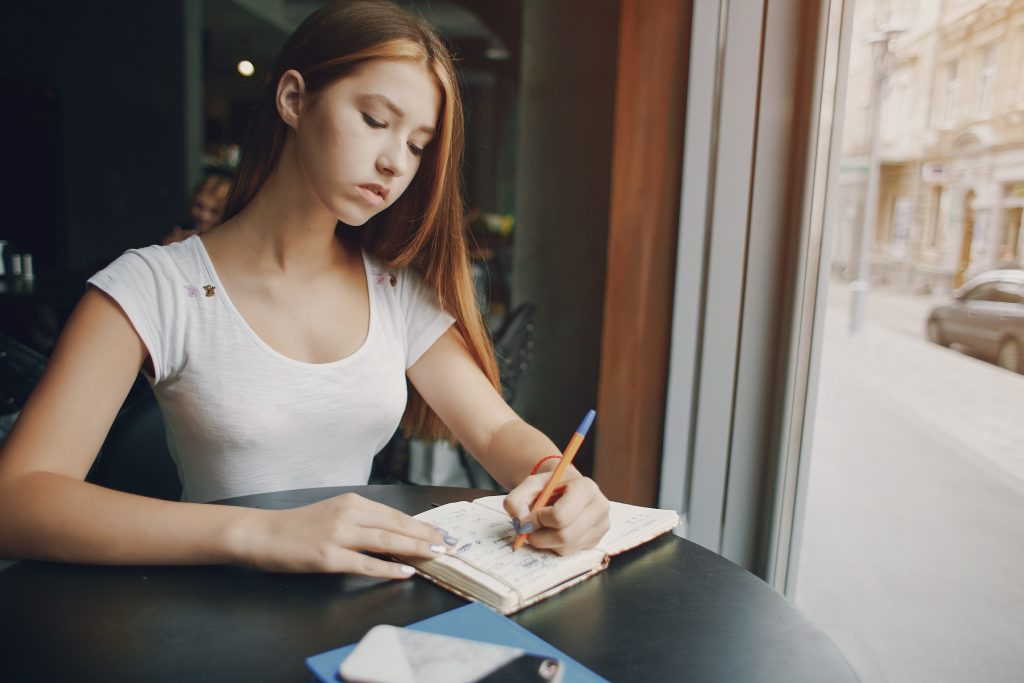 businesswoman in restaurant